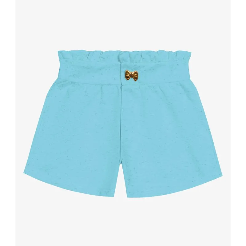 Shorts Infantil Menina Moletinho Trick Nick Azul 10