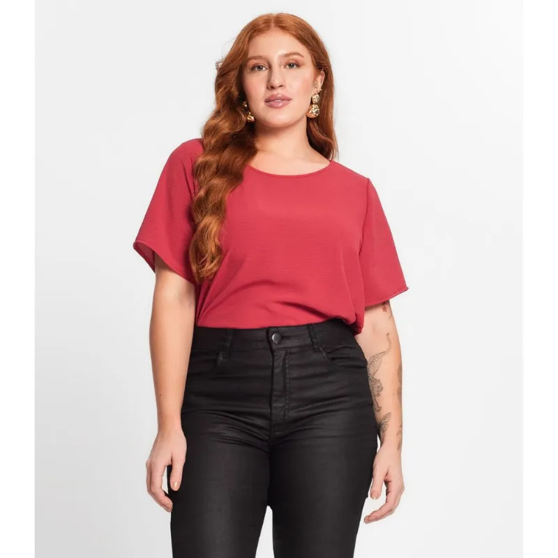 Blusa Feminina Plus Size Secret Glam Vermelho Plus G3