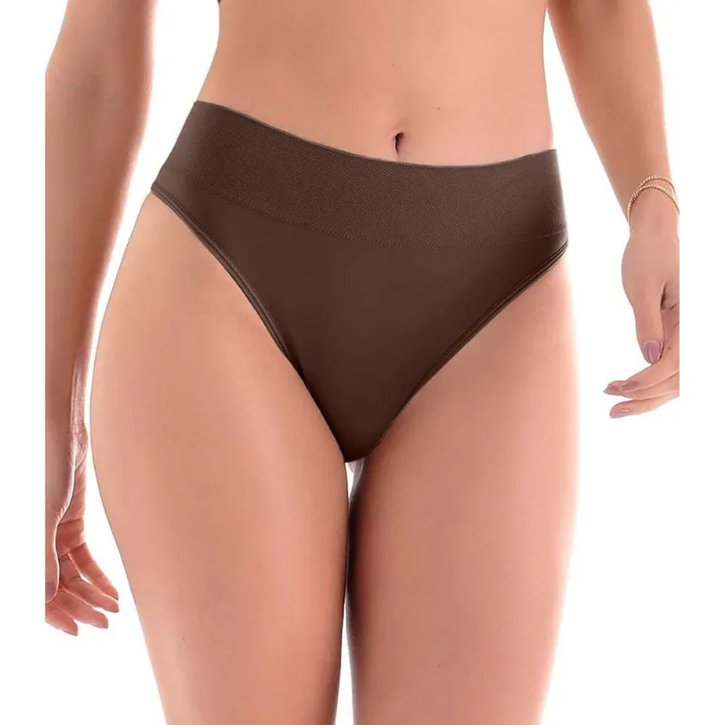 Calcinha Tanga Cós Largo Sem Costura Zee Rucci Marrom G