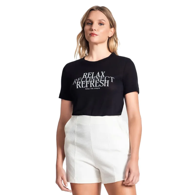Camiseta Feminina Rovitex Endless Relax Preto - P