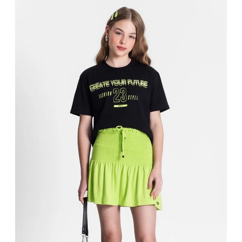 Saia Juvenil Feminina Com Lastex Minty Verde 12