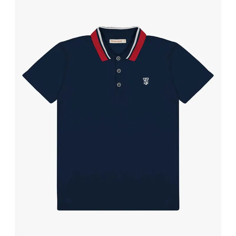 Camisa Polo Infantil Masculina Trick Nick Azul 4