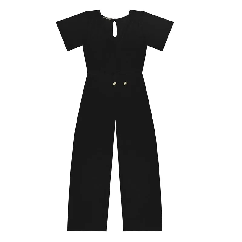 Macacão Feminino Plus Size Secret Glam Preto Plus G2
