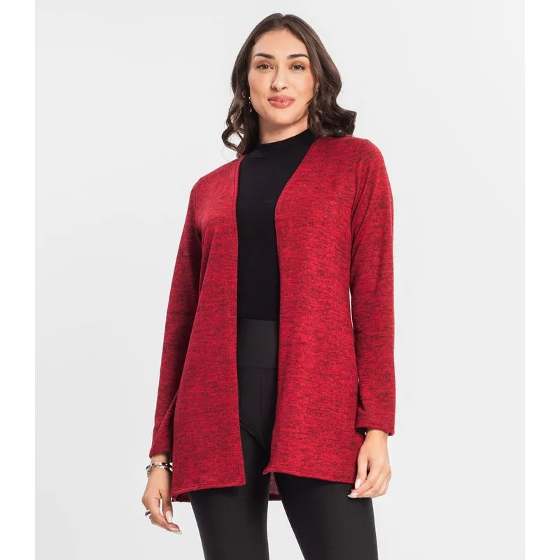 Cardigan Feminino Alongado Infinita Cor Vermelho G