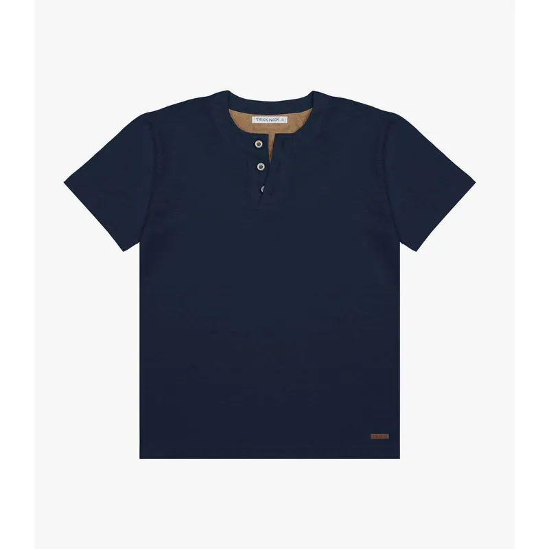 Camiseta Infantil Em Meia Malha Trick Nick Azul 4