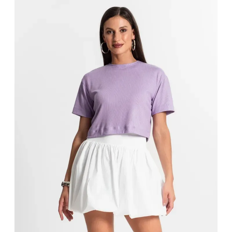 Blusa Feminina Em Ribana Canelada Rovitex Roxo P