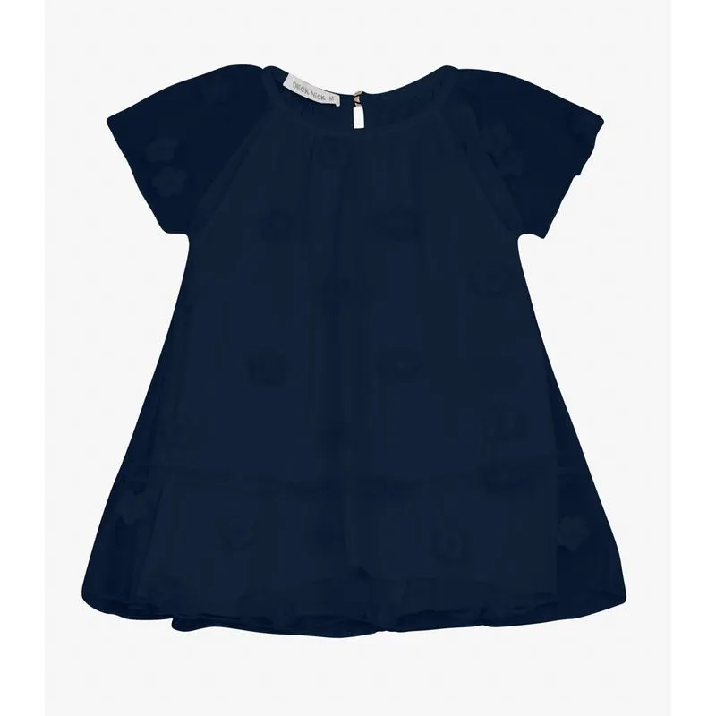 Vestido Infantil Com Babados Trick Nick Azul M