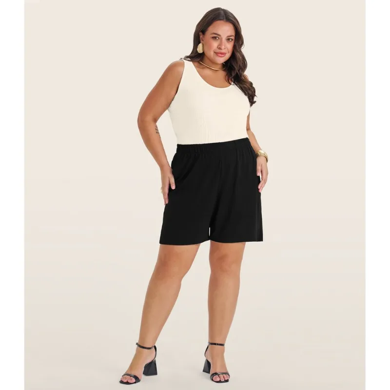 Regata Plus Size Em Ribana Canelada Secret Glam Bege Plus G1