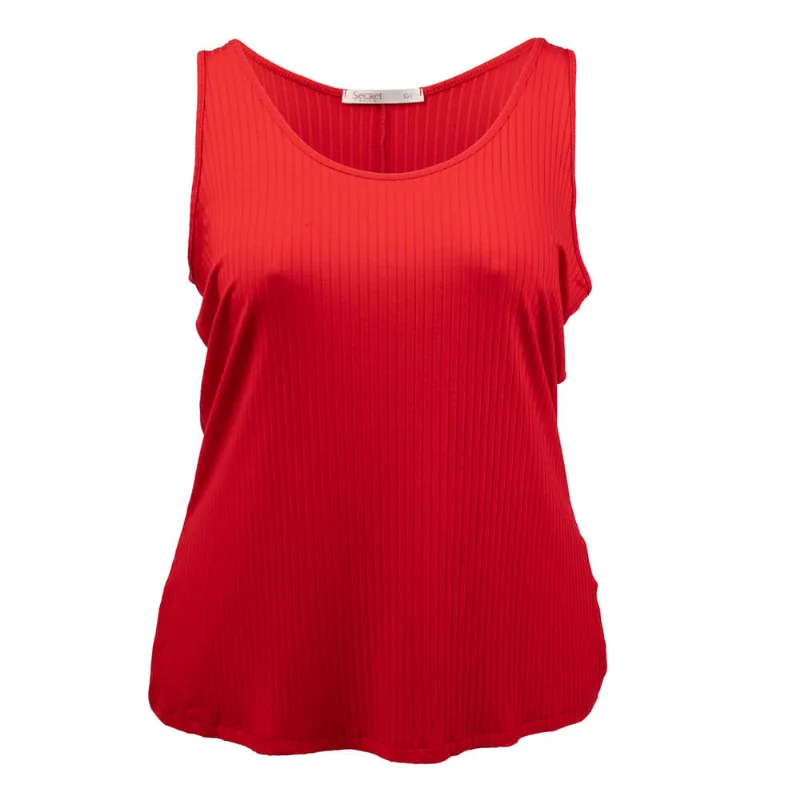 Regata Feminina Rovitex Plus Size Canelada Vermelha - G1