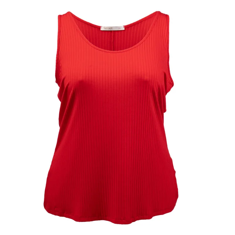 Regata Feminina Rovitex Plus Size Canelada Vermelha - G2