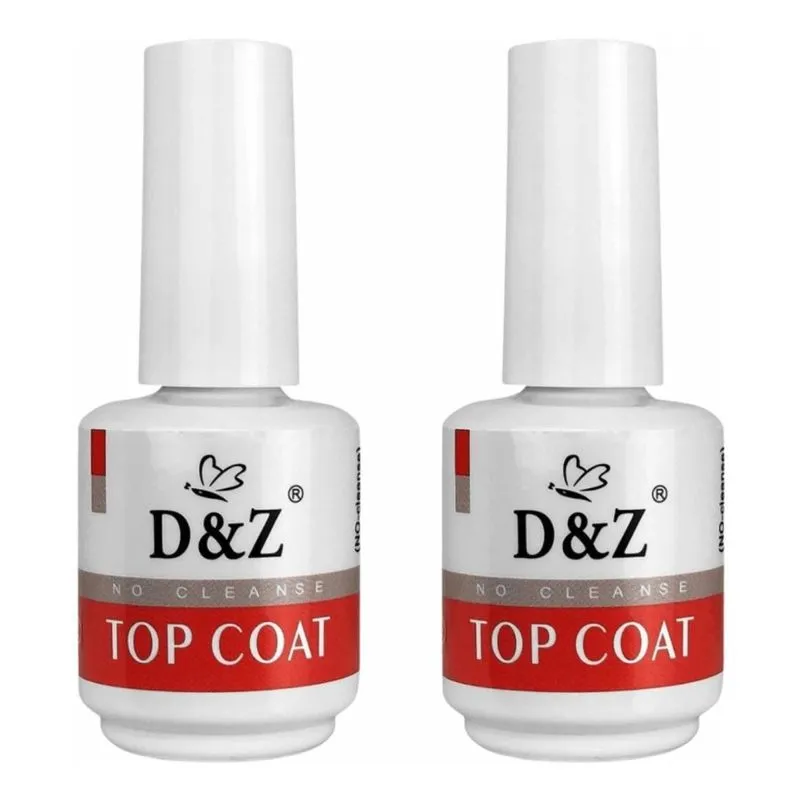 Kit 2 Top Coat Selante D&amp;z Selante Unha Gel Porcelana