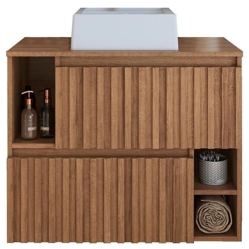 Gabinete Suspenso 2 Portas Com Cuba Branca 75 Cm Bl1000 Mell Faem Mell