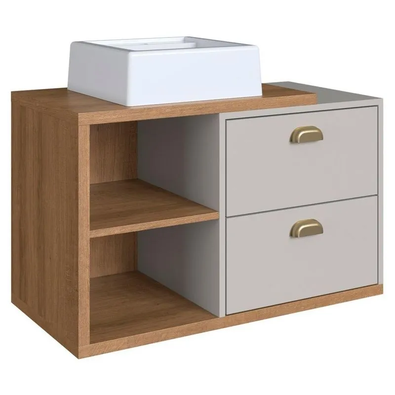 Gabinete Suspenso 80 Cm Com Cuba Branca Bl8240 Mell Arenas Faem Mell Arenas