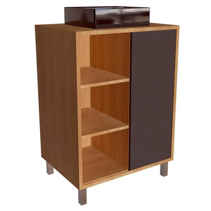 Gabinete 1 Porta Correr 60 Cm Cuba Preta Bl7250 Mell Grafite Faem Mell Grafite