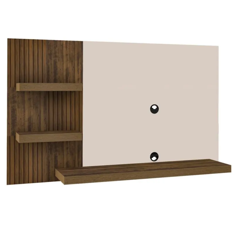 Painel Suspenso Tv 50 Pol 160 Cm 4157 Pinho Ripado Off White Arly