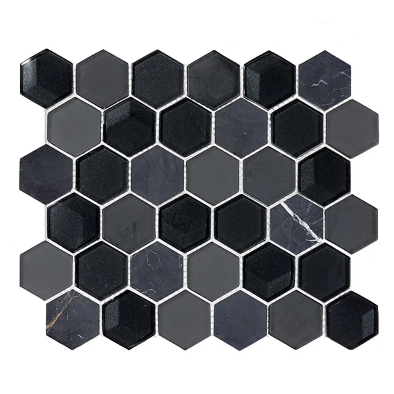 Mono Serra Glass Mosaic Wall Tiles in Black with Glossy Finish - 12-in L x 10-in W - 5/Box