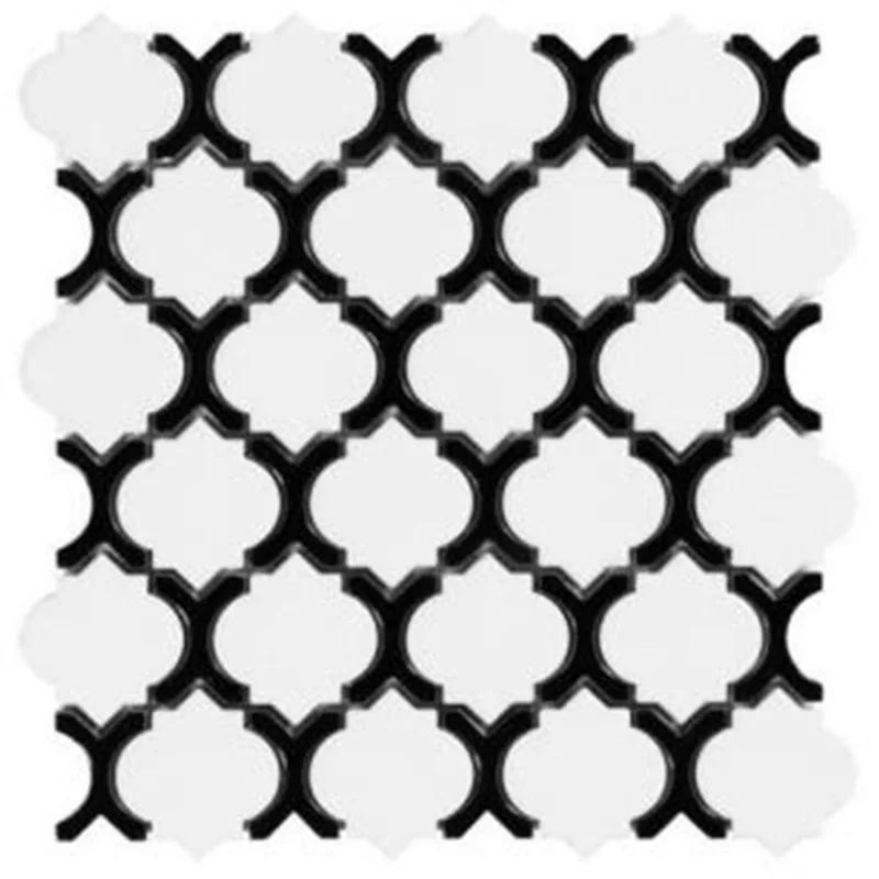 Mono Serra Diamond Black and White Porcelain Mosaic Tile - 12-in x 12-in