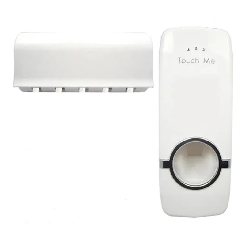 Dispenser Pasta De Dente + Suporte 5 Escovas Dental Branco