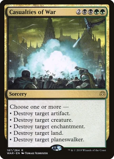 Casualties of War (187p) - Planeswalker Stamped Foil / Near Mint