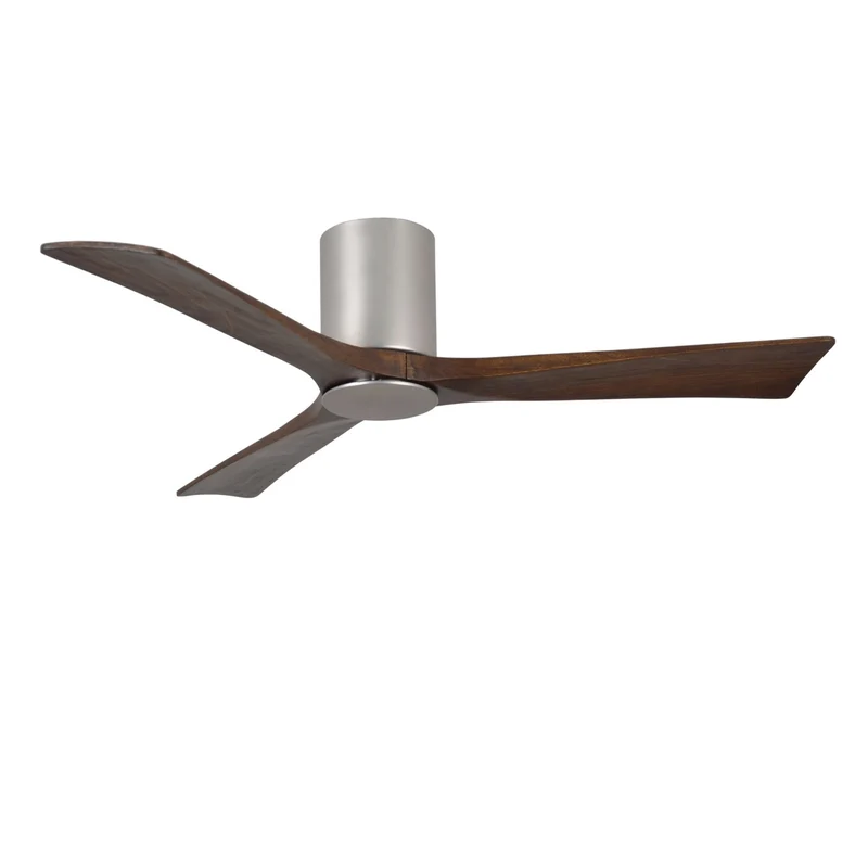 Matthews Irene 3HLK 52 in LED Hugger Ceiling Fan DC Brushed Nickel / Walnut Tone