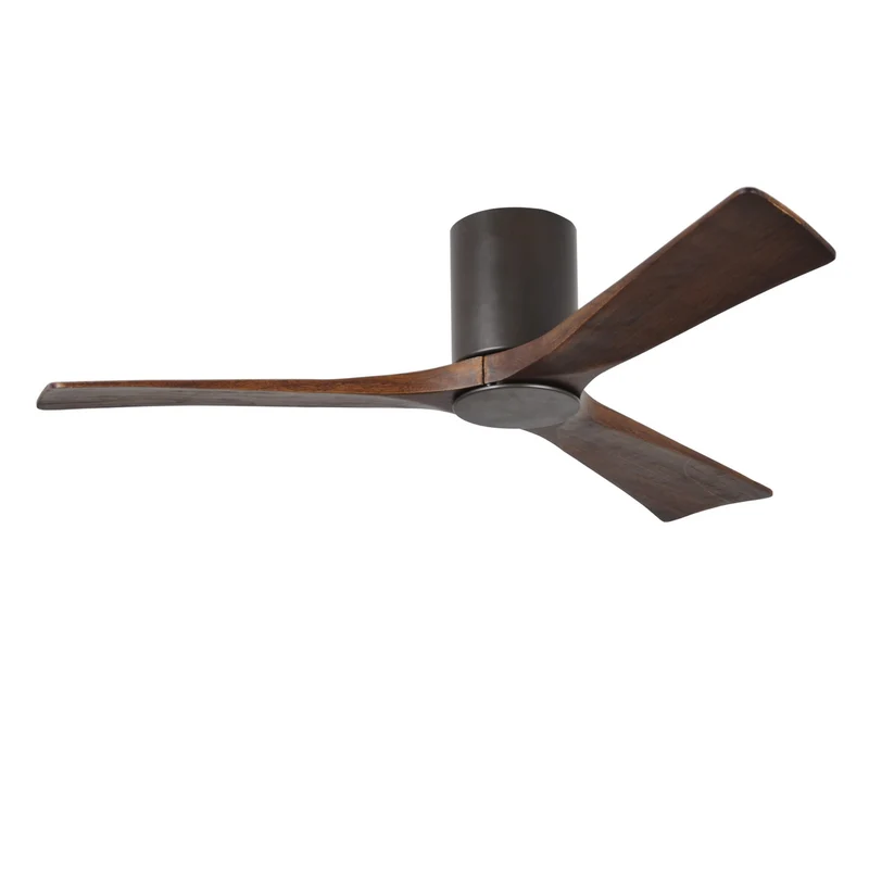 Matthews Irene 3HLK 52 in LED Hugger Ceiling Fan DC Textured Bronze / Walnut Tone