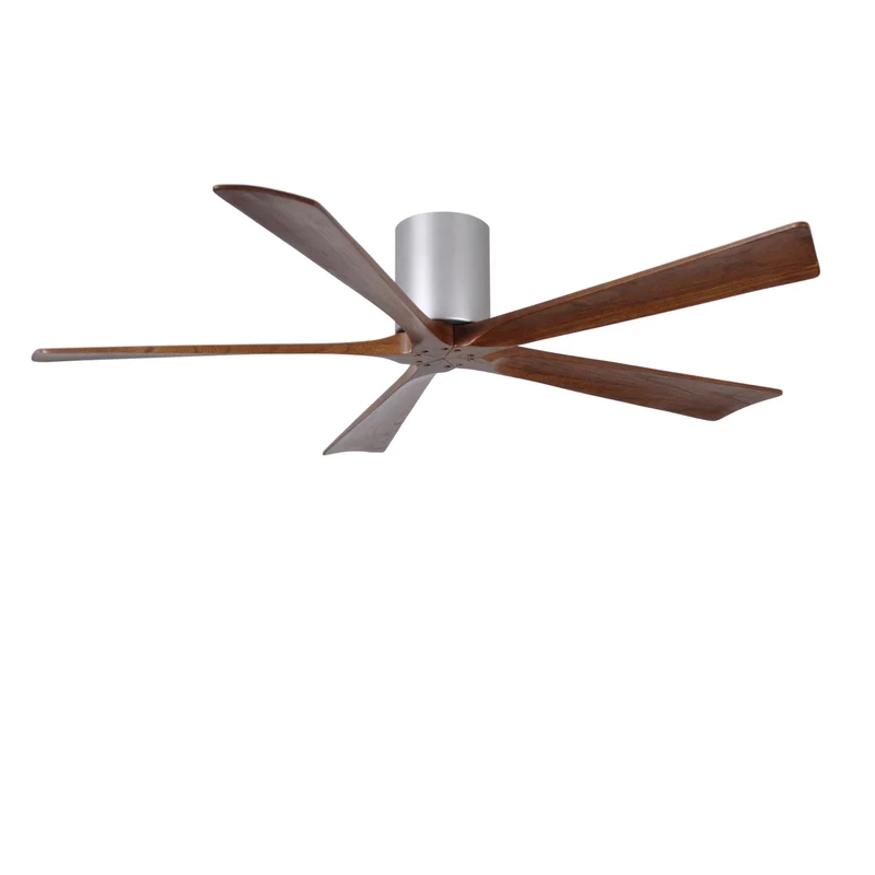 Matthews Irene 5H 60 in 5-Blade Indoor Hugger Ceiling Fan DC Brushed Nickel / Walnut Tone