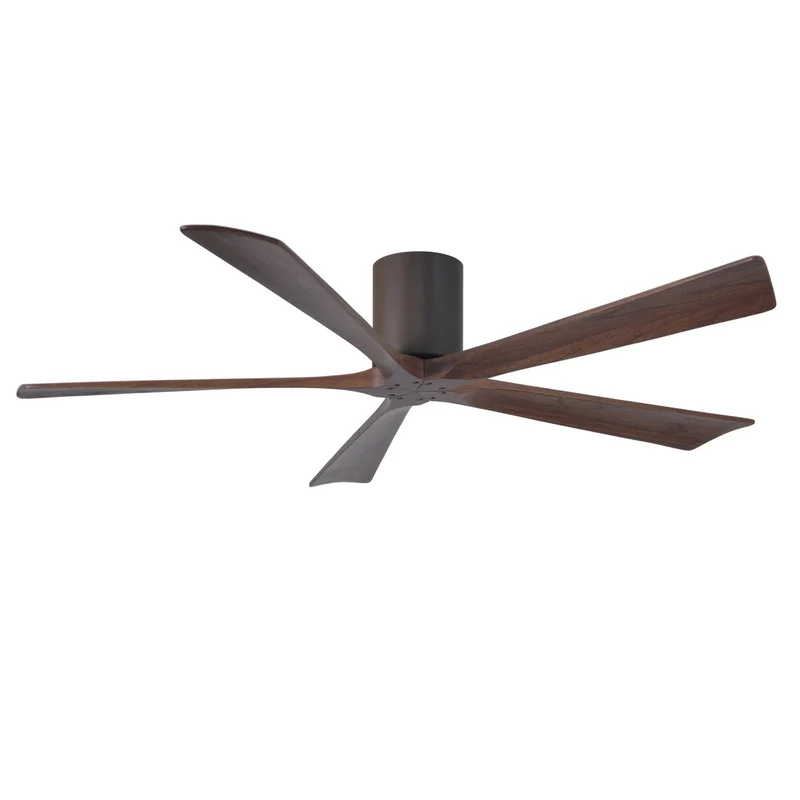 Matthews Irene 5H 60 in 5-Blade Indoor Hugger Ceiling Fan DC Textured Bronze / Walnut Tone