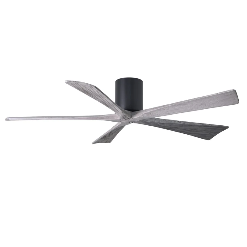 Matthews Irene 5H 60 in 5-Blade Indoor Hugger Ceiling Fan DC Matte Black / Barn Wood Tone