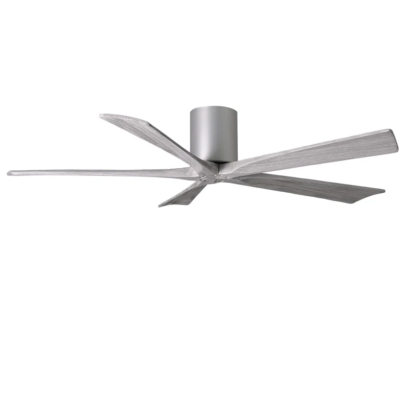 Matthews Irene 5H 60 in 5-Blade Indoor Hugger Ceiling Fan DC Brushed Nickel / Barn Wood Tone