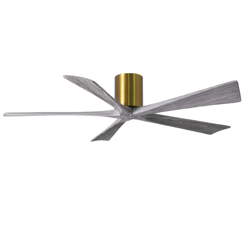 Matthews Irene 5H 60 in 5-Blade Indoor Hugger Ceiling Fan DC Brushed Brass / Barn Wood Tone