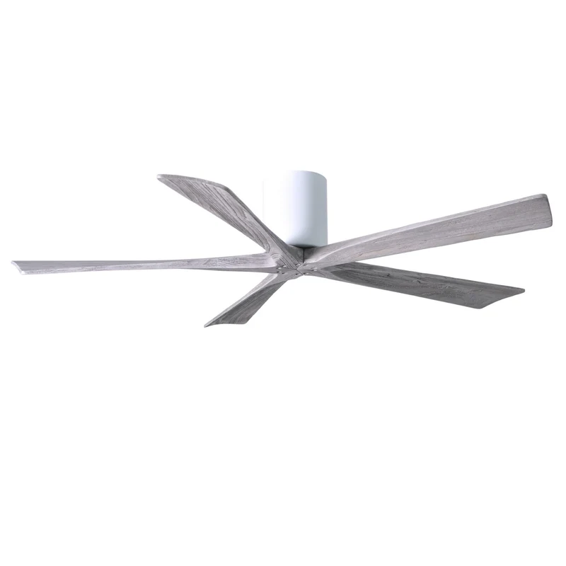 Matthews Irene 5H 60 in 5-Blade Indoor Hugger Ceiling Fan DC Gloss White / Barn Wood Tone