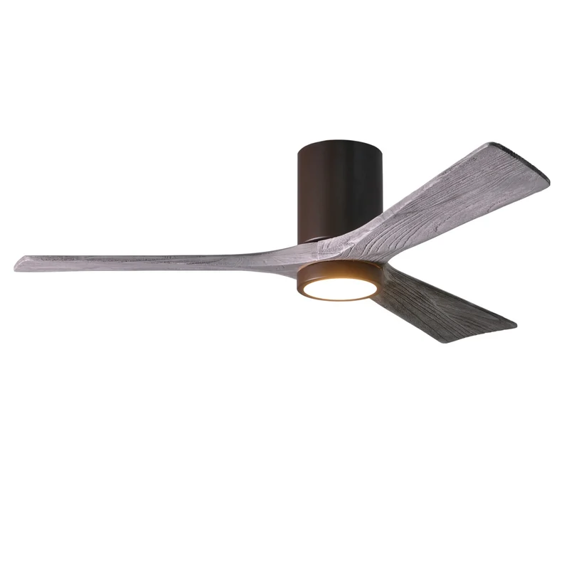 Matthews Irene 3HLK 52 in LED Hugger Ceiling Fan DC Textured Bronze / Barn Wood Tone
