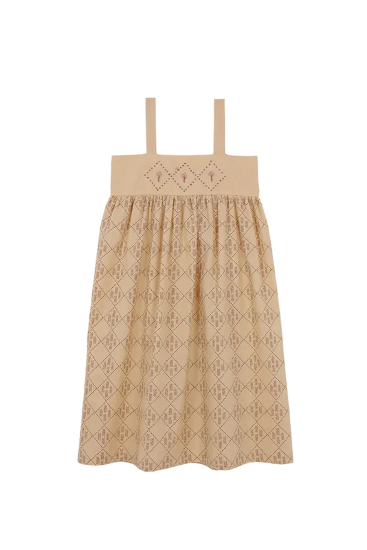 BIRINIT PETIT BEIGE CHECKED EMBROIDERED JUMPER [FINAL SALE] 6