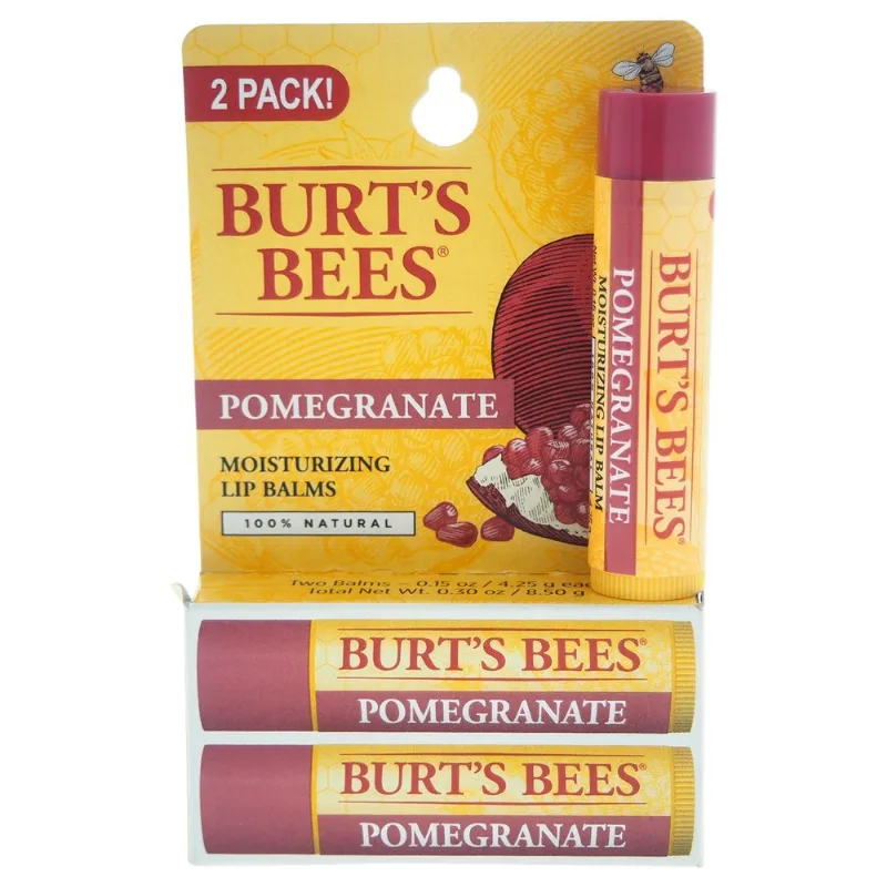 Bálsamo Labial Burts Bees Pomegranate Momegranate Twin Pack 2 X 4