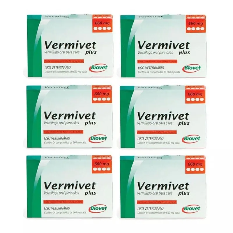 Combo 6 Vermivet Plus 10Kg 4Cps Cada - Biovet
