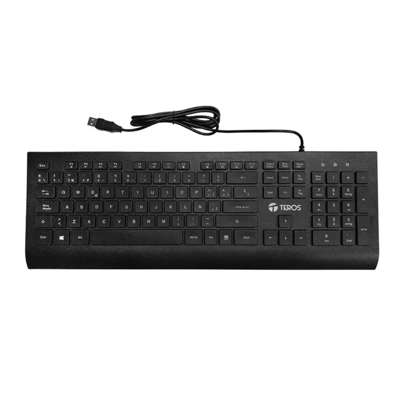 Kit teclado y mouse TEROS TE-5010CS, USB, 1000-2000 DPI, 4 botones, 105
