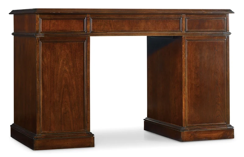 Hooker Furniture - Cherry Knee-Hole Desk-Bow Front - 299-10-301 Dark Wood / 26" X 48" X 30.25"