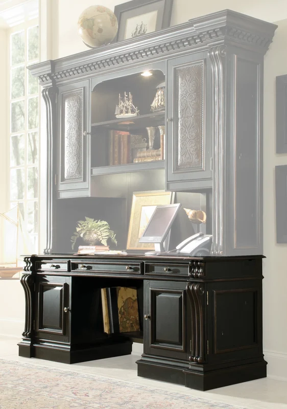 Hooker Furniture - Telluride Computer Credenza - 370-10-464 Black / 24.5" X 71.25" X 30"