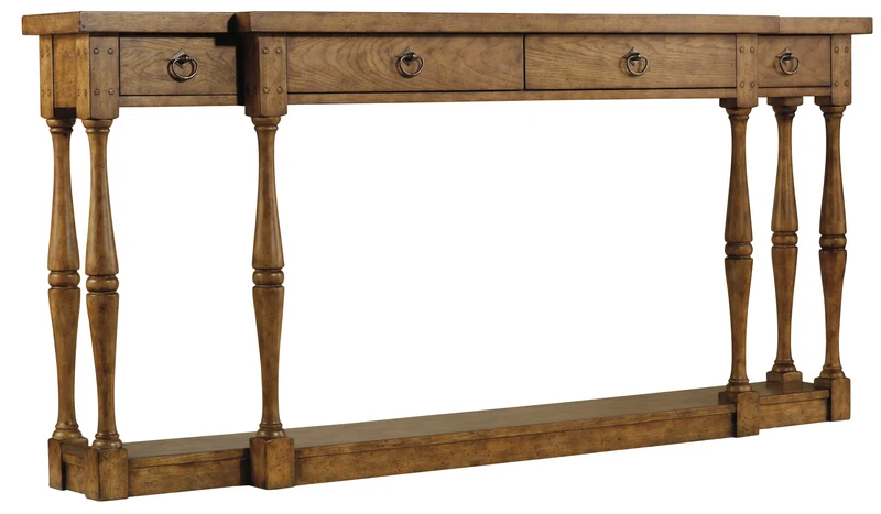 Hooker Furniture - Sanctuary Four-Drawer Thin Console - Drift - 3001-85001 Medium Wood / 12" X 72" X 34"