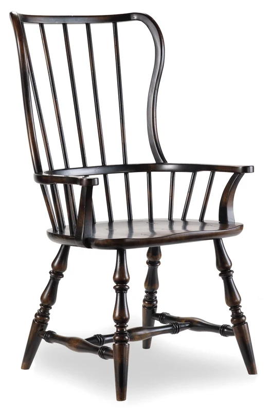 Hooker Furniture - Sanctuary Spindle Arm Chair - 3005-75300 Black / 25.25" X 24.25" X 43.25"