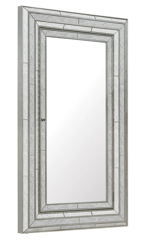 Hooker Furniture - Melange Glamour Floor Mirror w/Jewelry Armoire Storage - 638-50012 Gold / 4.25" X 48" X 82"