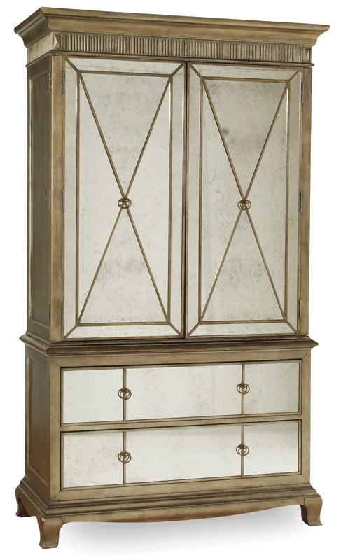 Hooker Furniture - Sanctuary Armoire - Visage - 3016-90013 Gold / 24" X 52" X 90.5"