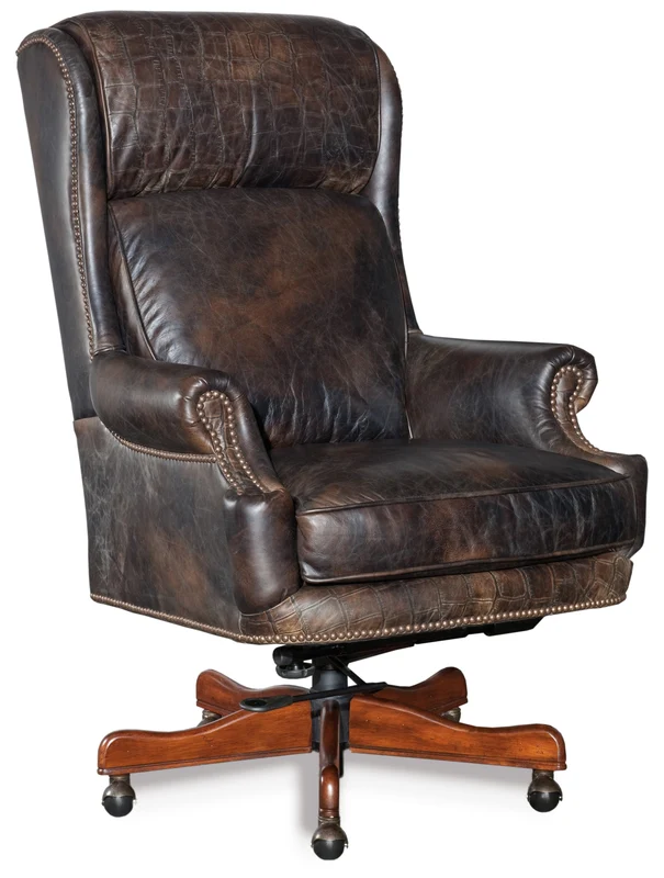 Hooker Furniture - Tucker Executive Swivel Tilt Chair - EC378-089 Medium Brown / 38" X 28.5" X 48"