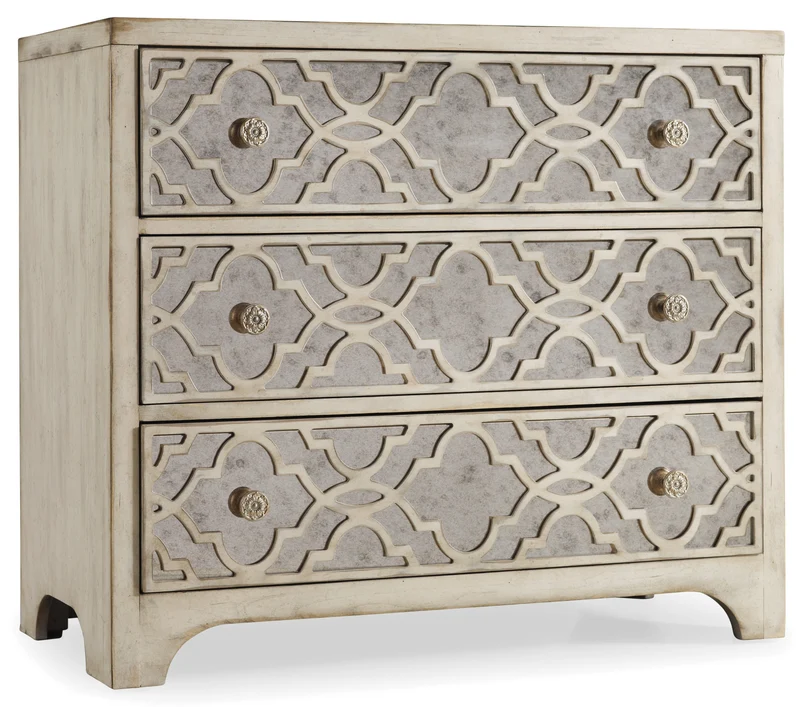 Hooker Furniture - Sanctuary Fretwork Chest-Pearl Essence - 3023-85001 Beige / 18" X 36" X 32"