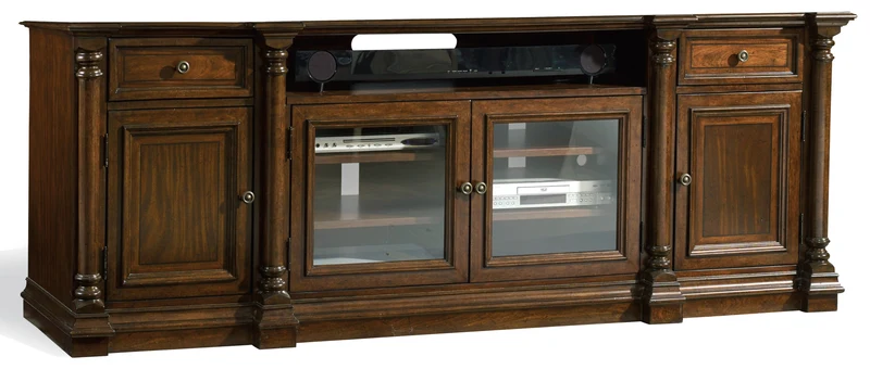 Hooker Furniture - Leesburg Entertainment Console - 5381-55484 Dark Brown / 22" X 84" X 32.25"