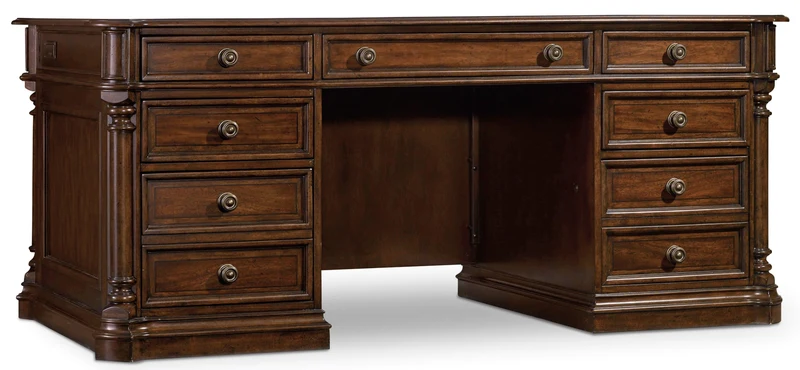 Hooker Furniture - Leesburg Executive Desk - 5381-10562 Dark Brown / 36" X 72" X 30.75"