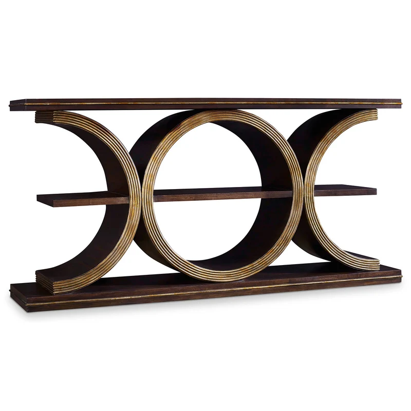 Hooker Furniture - Melange Presidio Console Table - 638-85219 Dark Brown / 14.25" X 66.25" X 32.75"