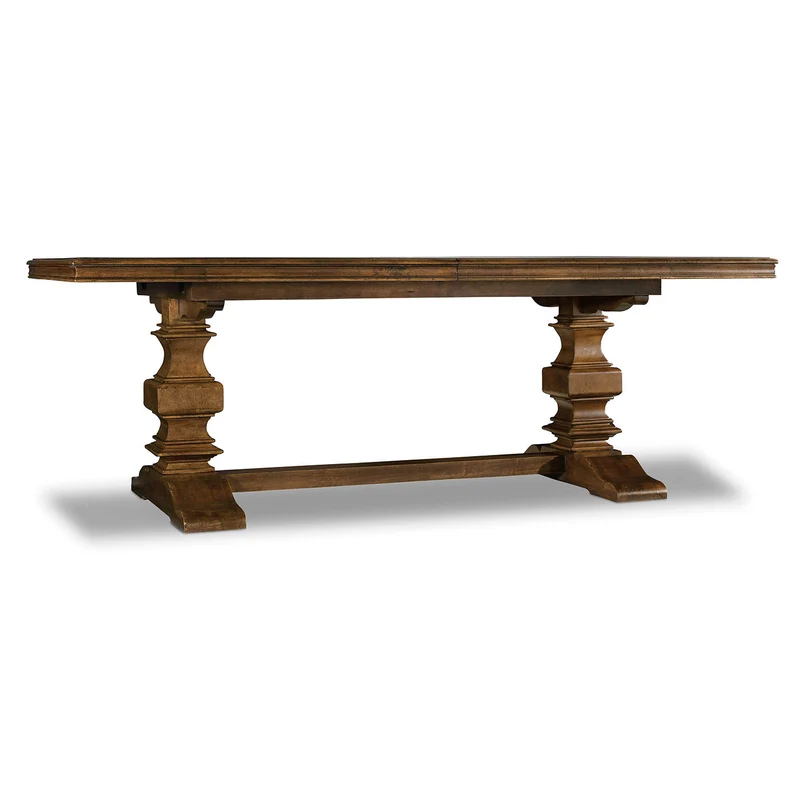 Hooker Furniture - Archivist Trestle Table w/2-18in Leaves - 5447-75206 Dark Brown / 44.25" X 86" X 30.5"