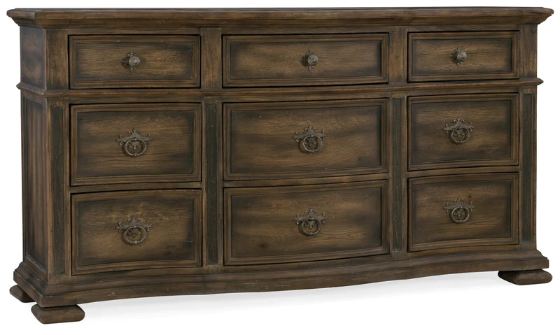 Hooker Furniture - Williamson Nine-Drawer Dresser - 5960-90002-MULTI Dark Wood / 21" X 72" X 38.75"