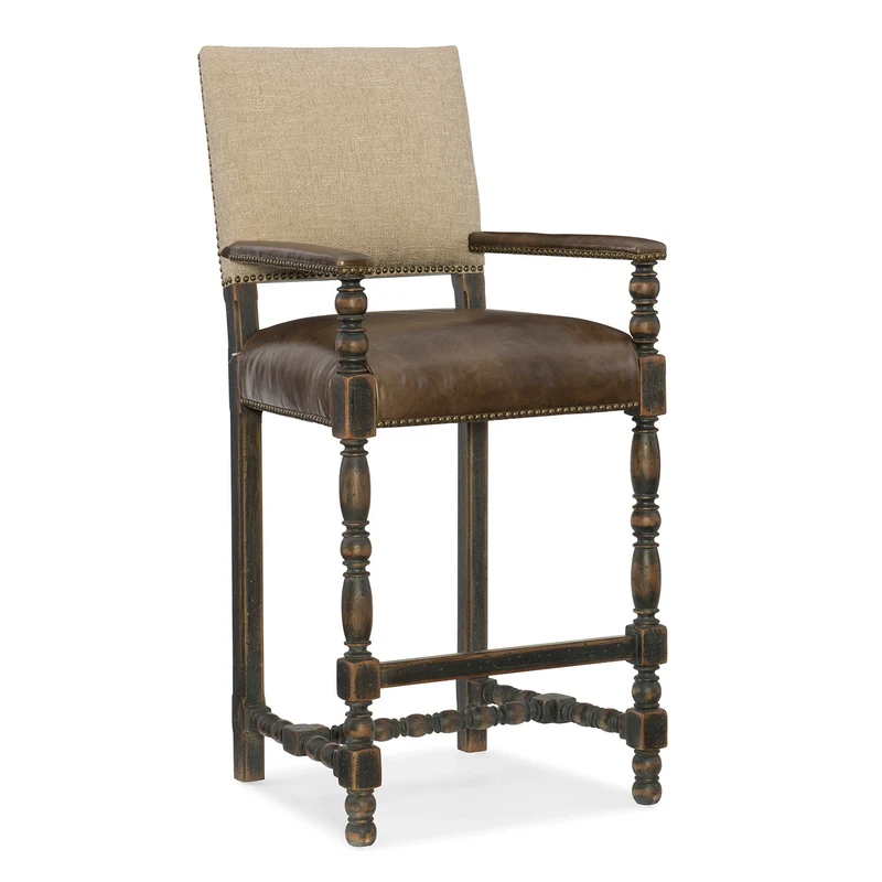 Hooker Furniture - Comfort Barstool - 5960-20360-BLK Beige / 25" X 23.5" X 48.25"
